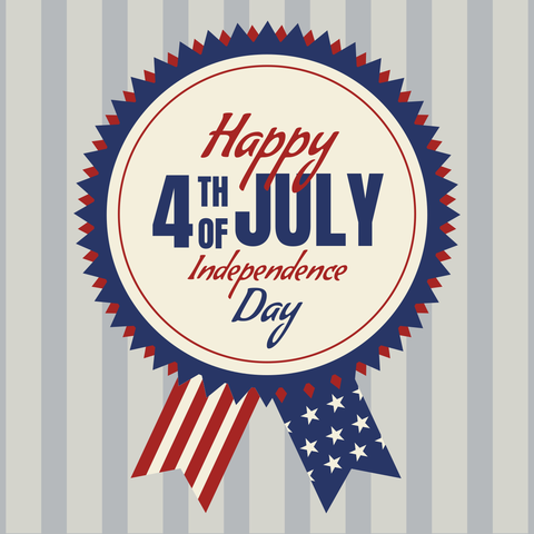 Red, White and Blue Happy 4th of July Ribbon Template